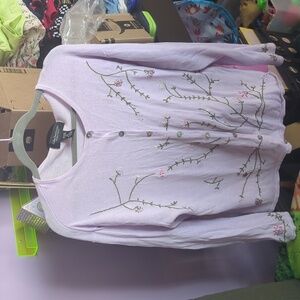 Vintage Light Purple Floral Cardigan